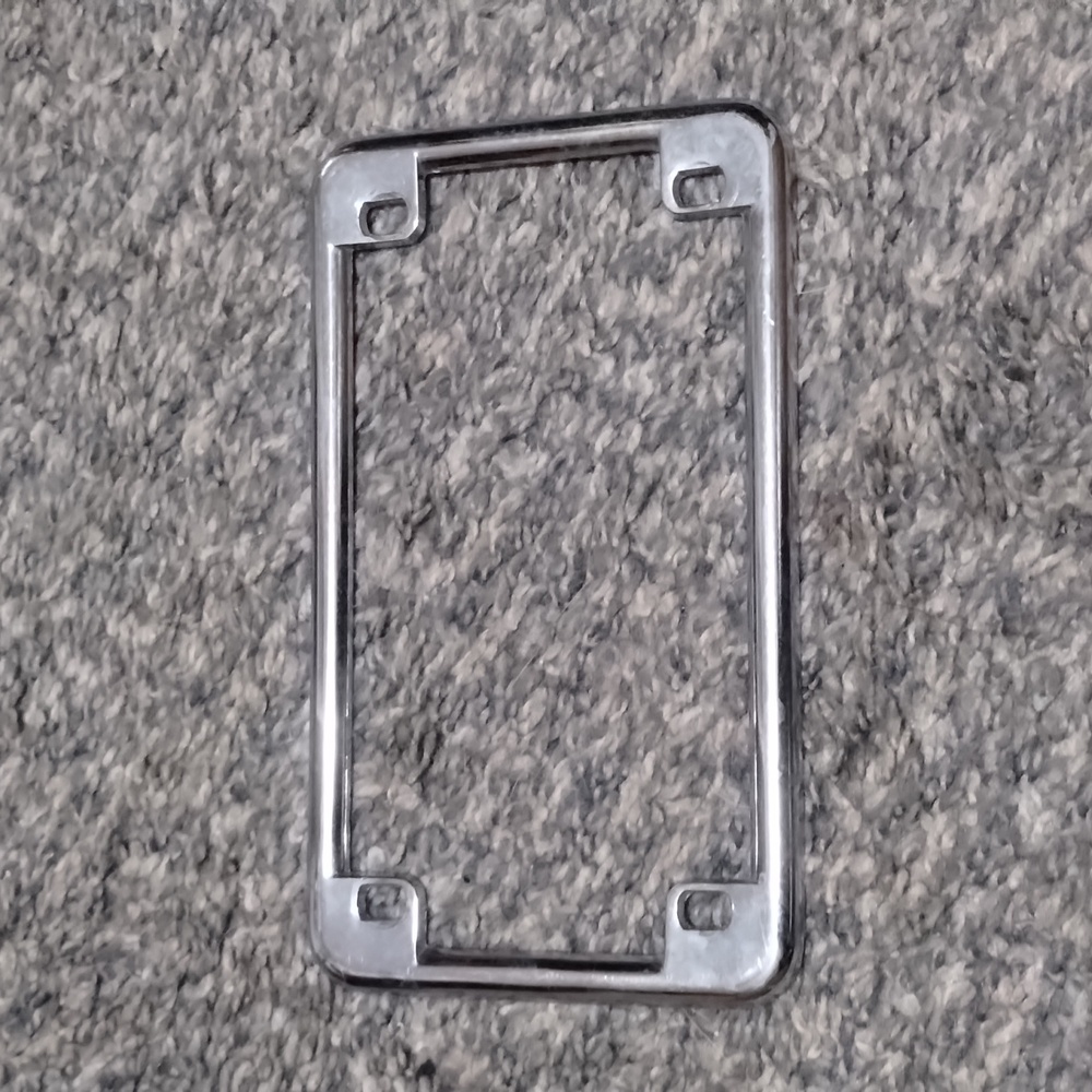 Chrome motorcycle license plate cover